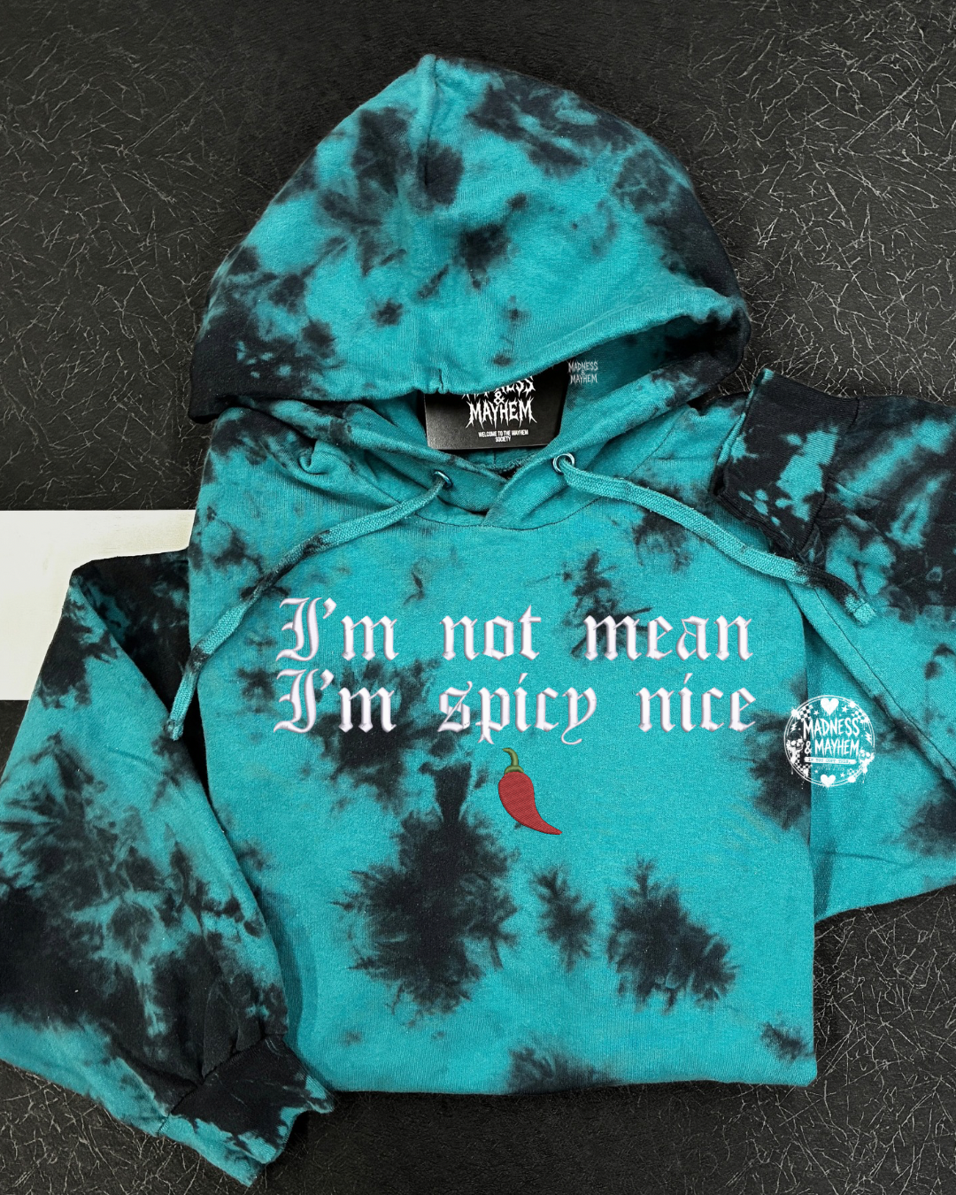 Teal spicy nice embroidered Hoodie