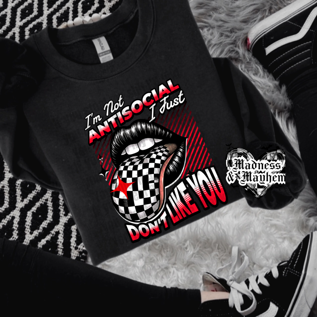 Not anti social sweatshirt (finished product)