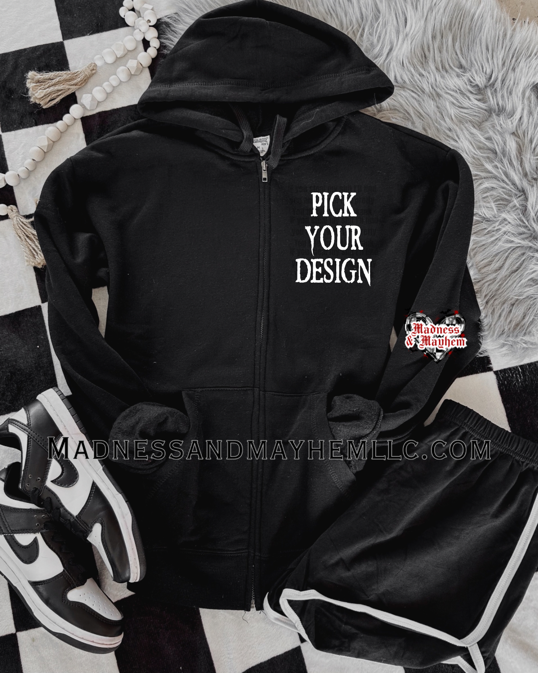Pick your design zip up hoodie