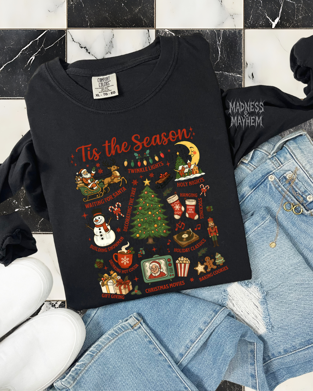 tis the season collage long sleeve tee