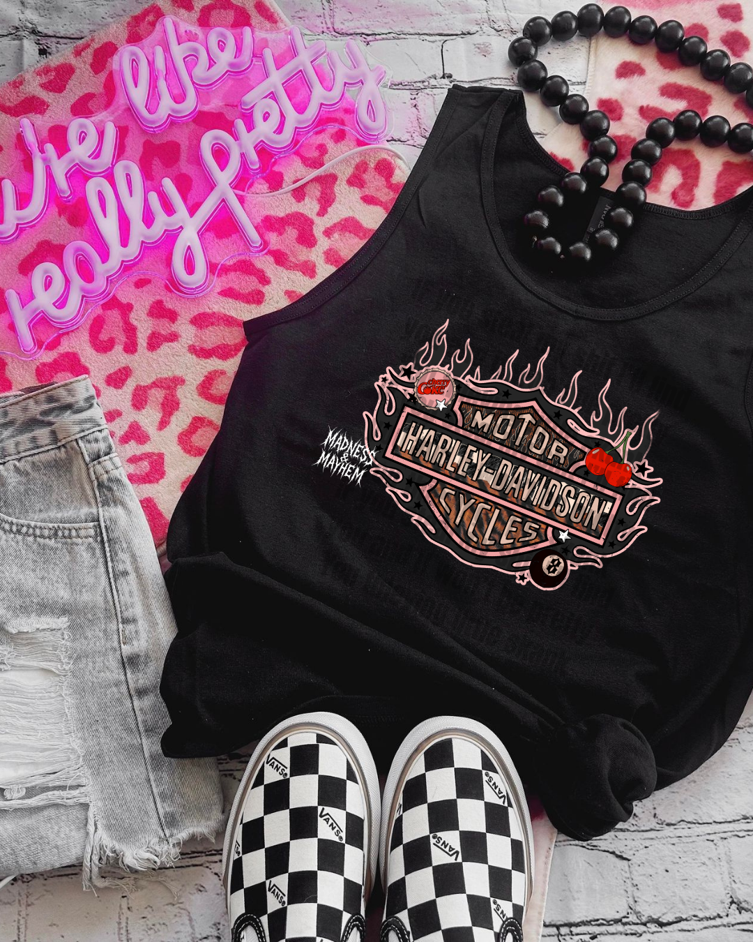 Harley Cherry unisex tank