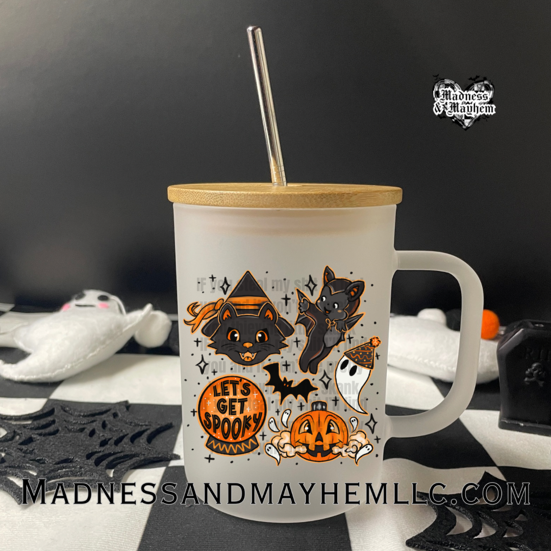 Vintage Doodle Halloween Libbey Glass Coffee Cup