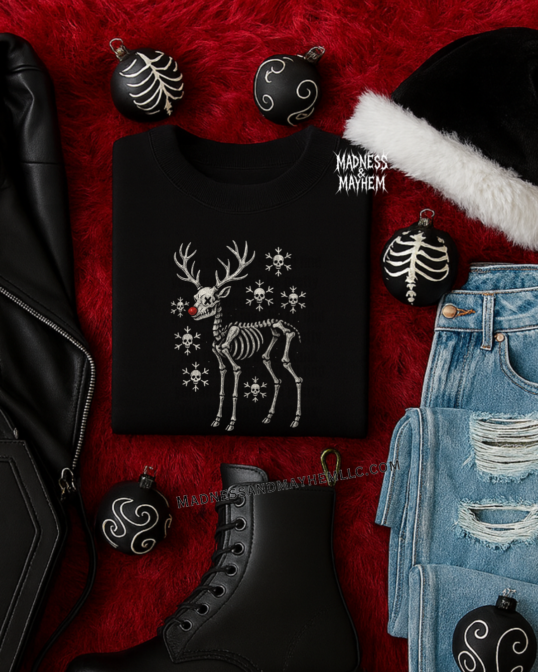 skelly reindeer tshirt