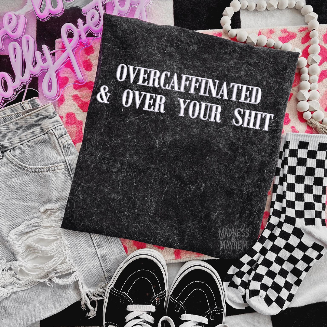 Over your shit Embroidered Mineralwash Tshirt