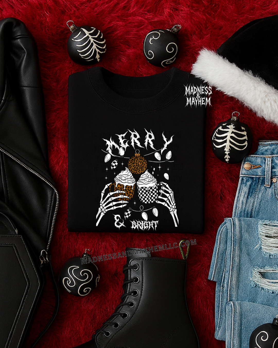 merry & bright leopard tshirt