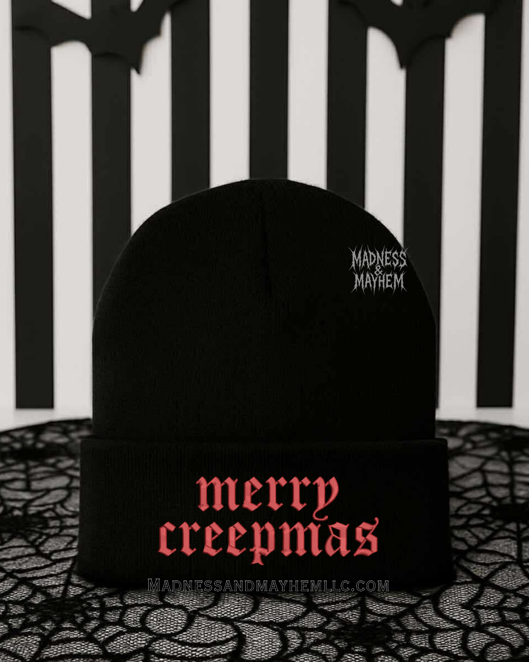 Merry creepmas embroidered beanie