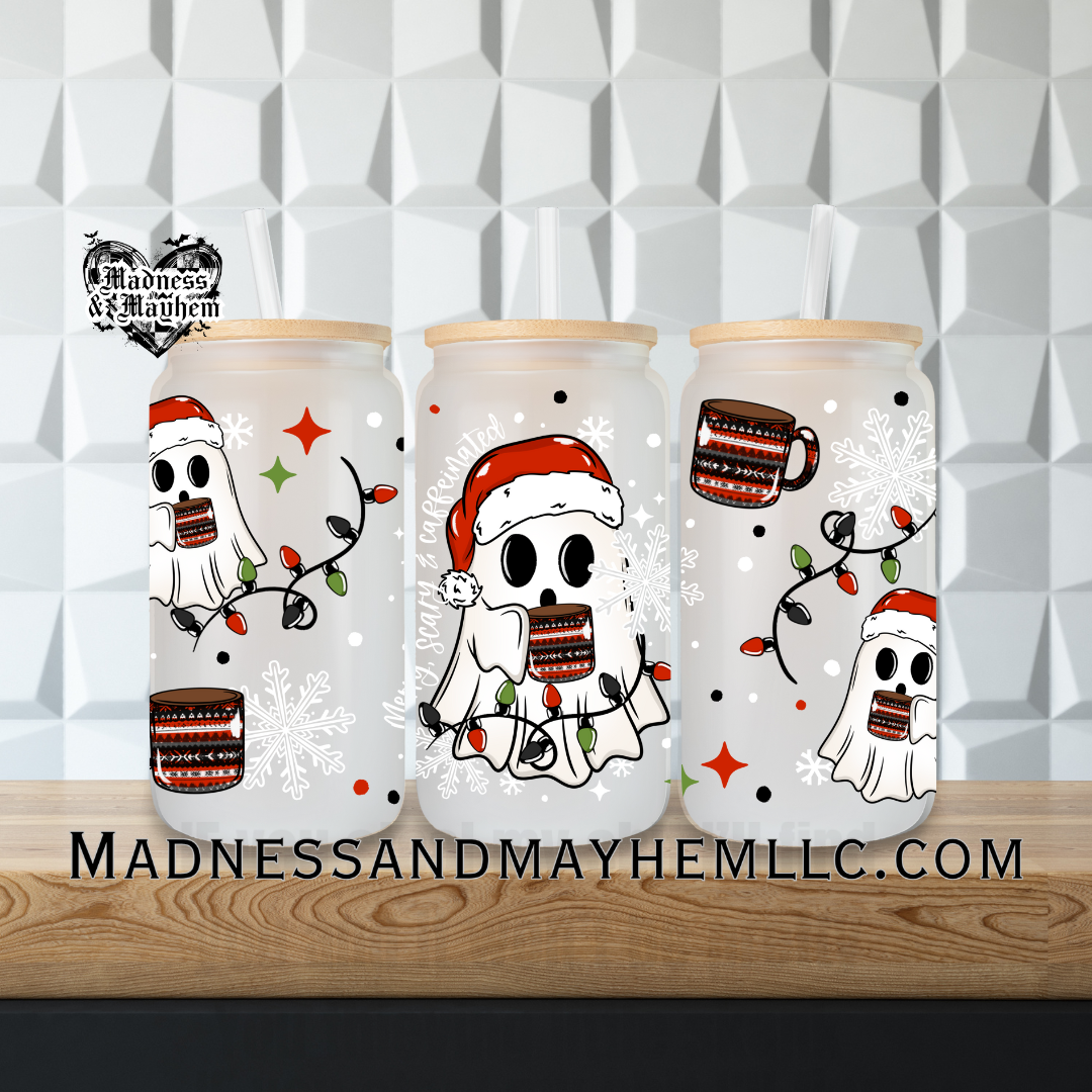 merry scary & caffienated Libbey Glass