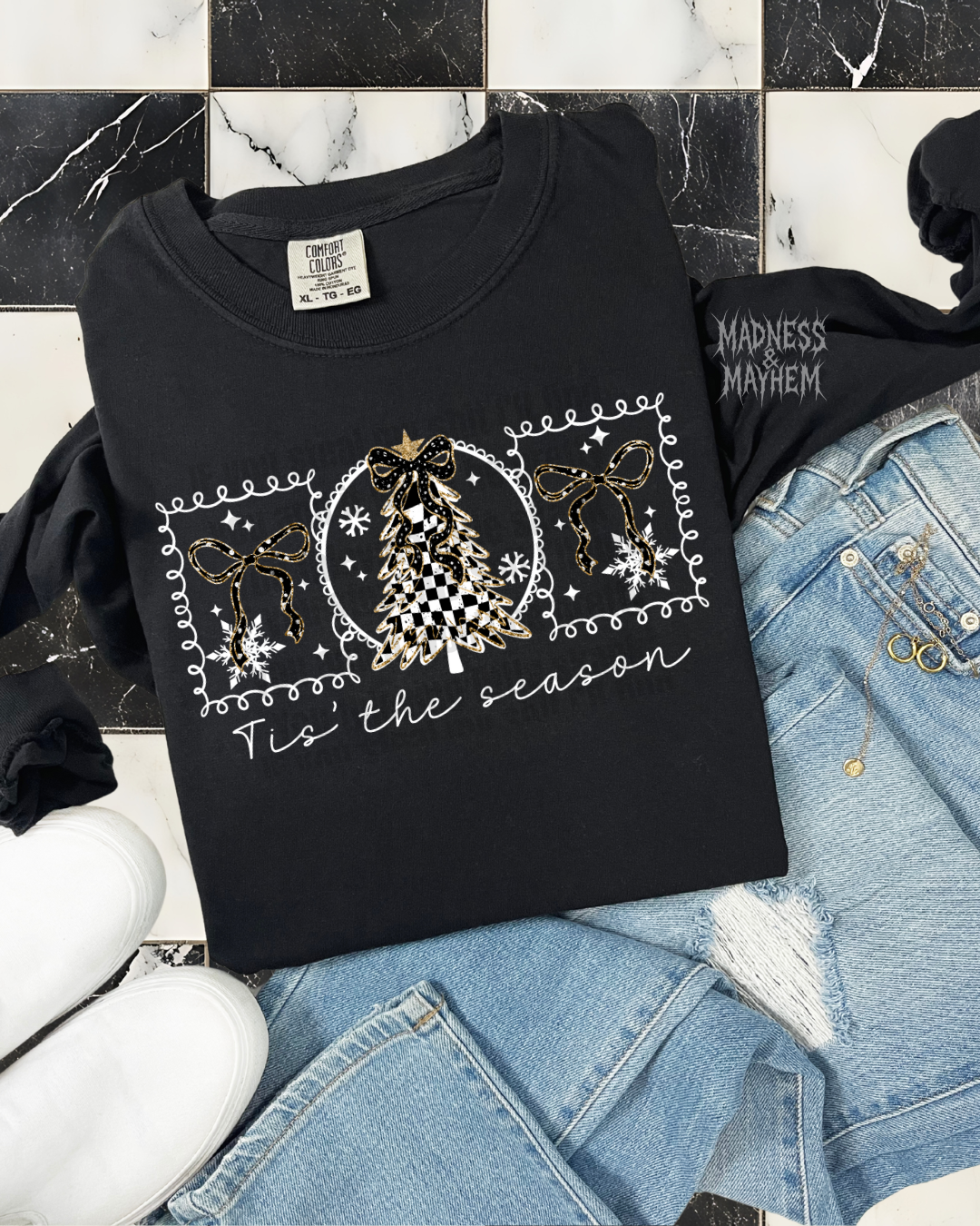 tis the season trees long sleeve tee