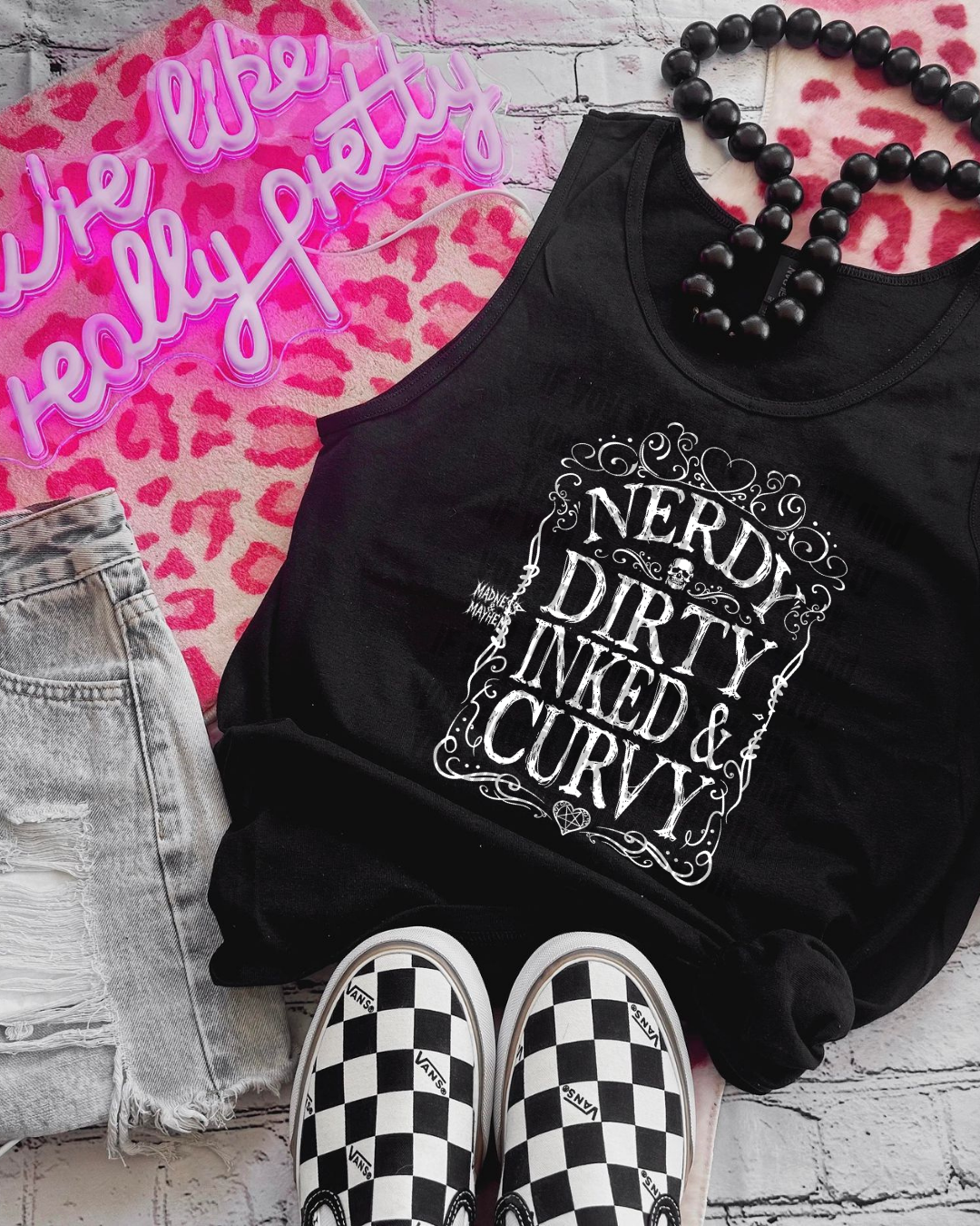 nerdy dirty inked & curvy unisex tank
