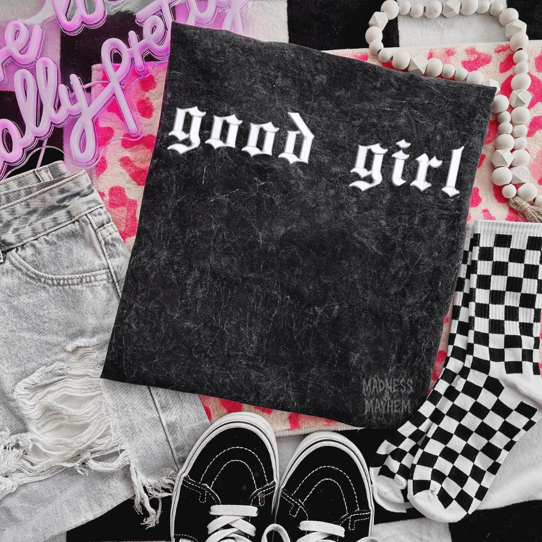 Good girl Embroidered Mineralwash Tshirt