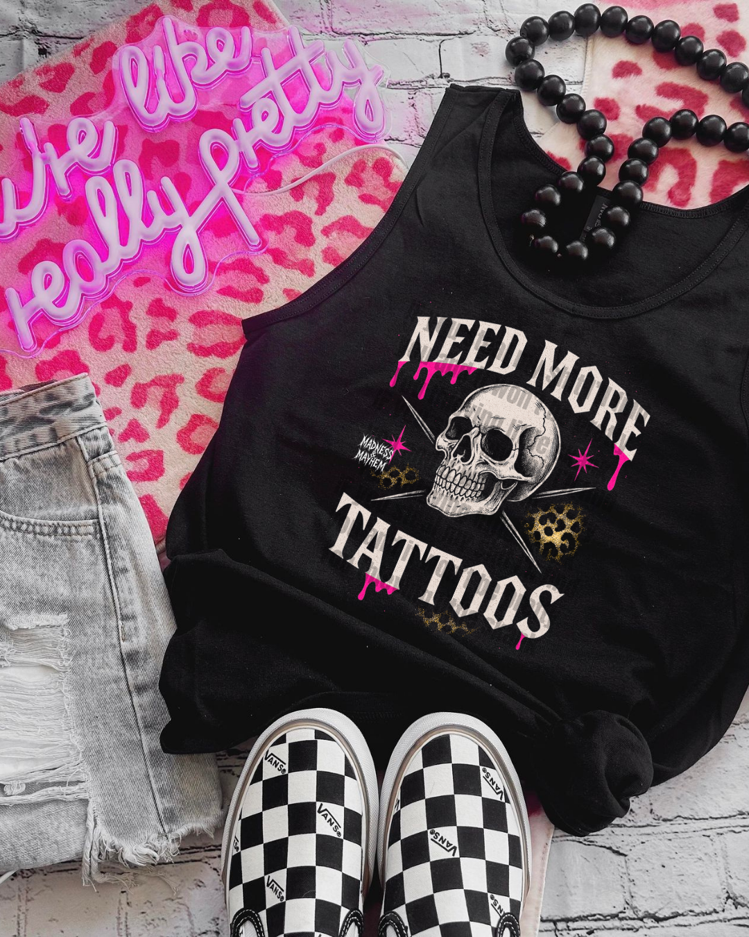 need more tattoos unisex tank