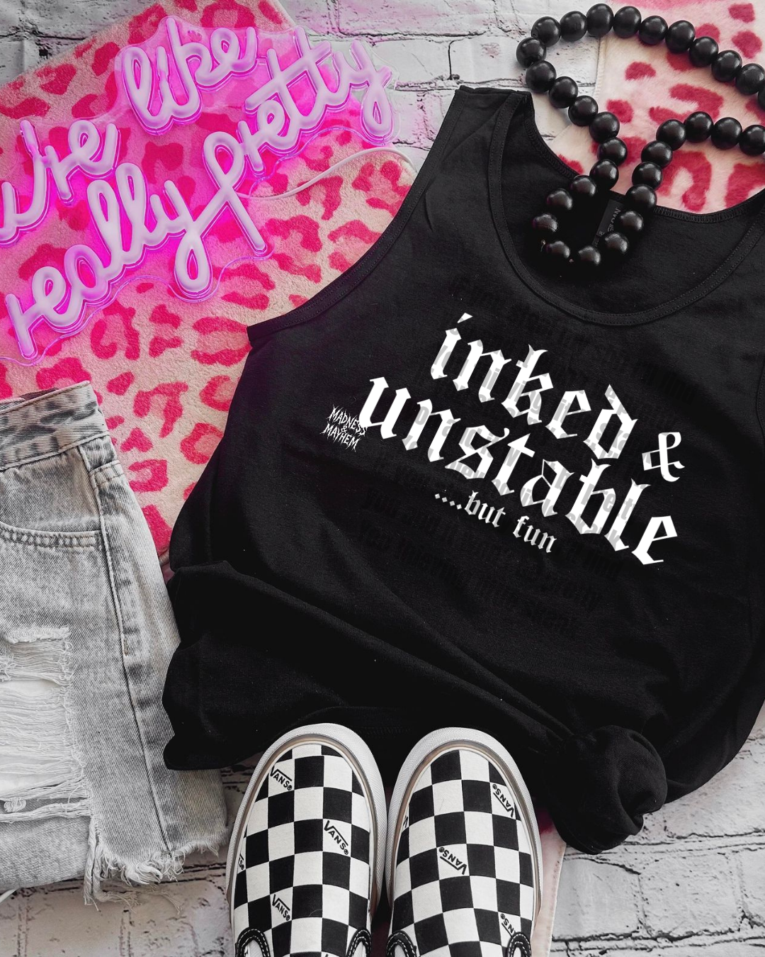 inked & unstable unisex tank