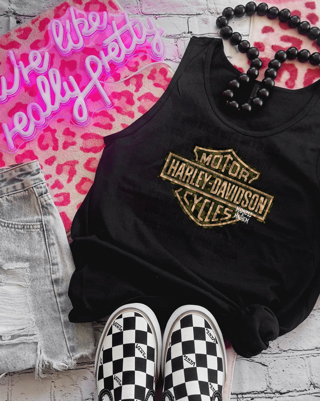 camo Harley unisex tank