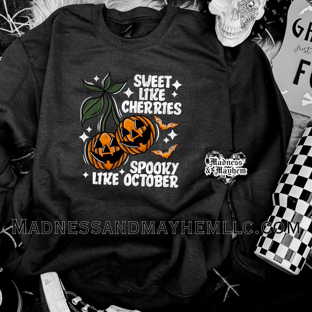 Spooky cherries Halloween crew neck sweatshirt