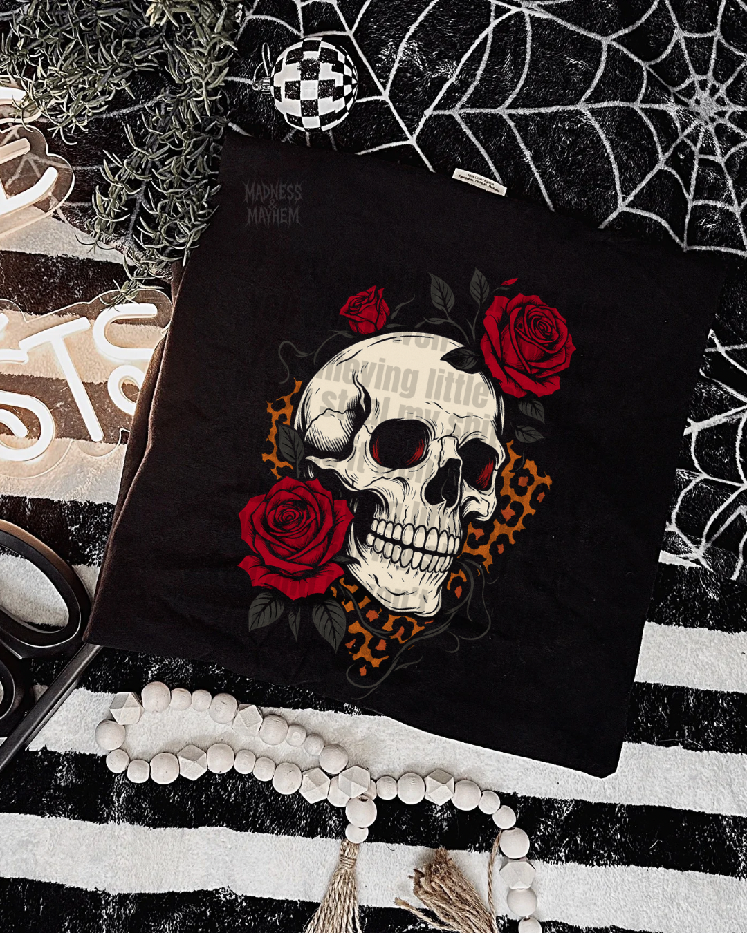 Leopard rose skull shirt