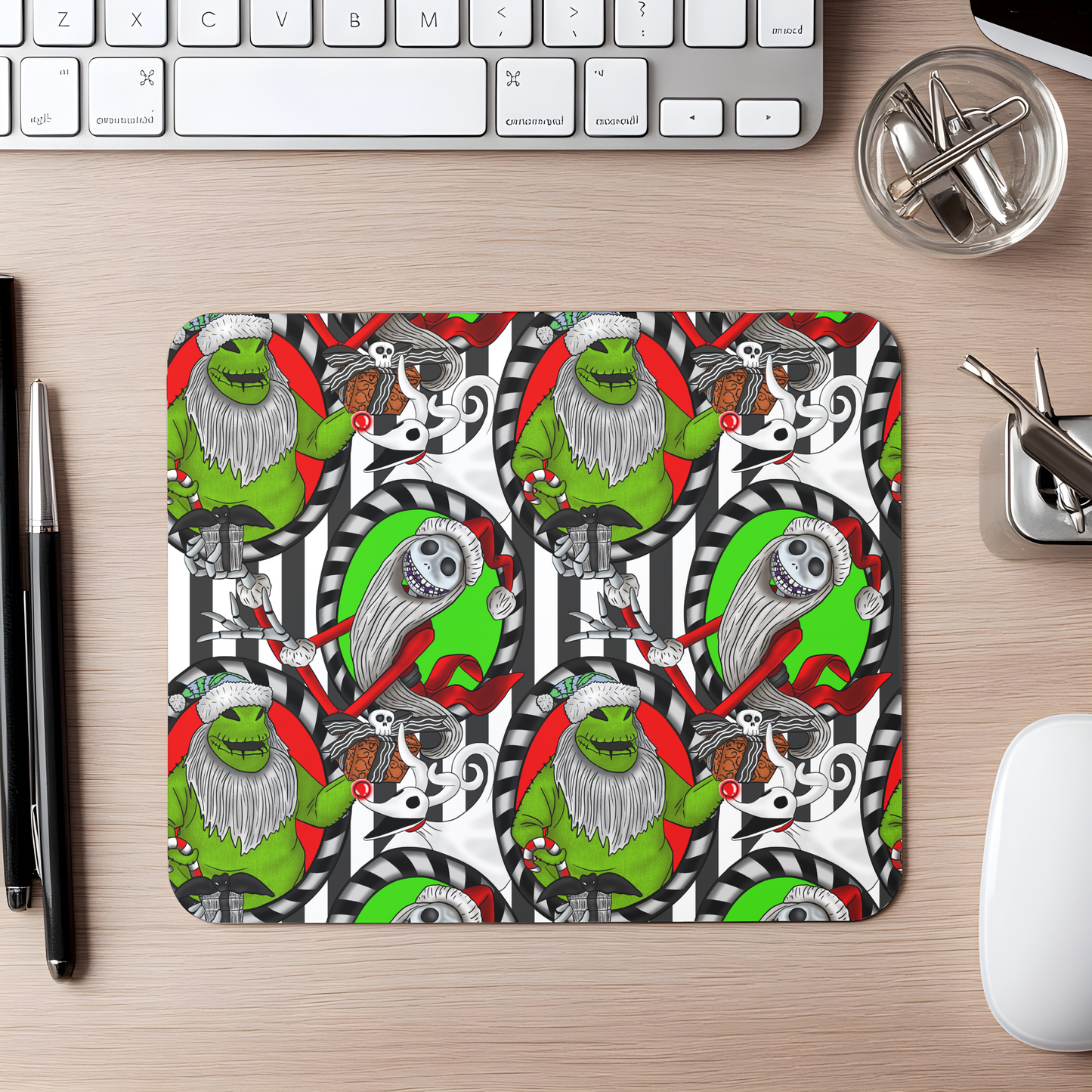 spooky christmas mouse pad