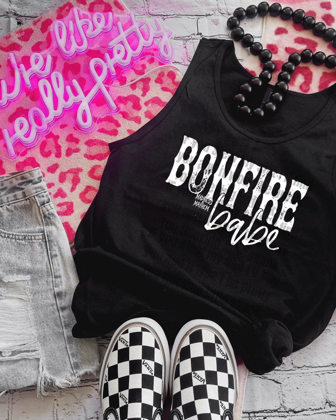 Bonfire babe unisex tank