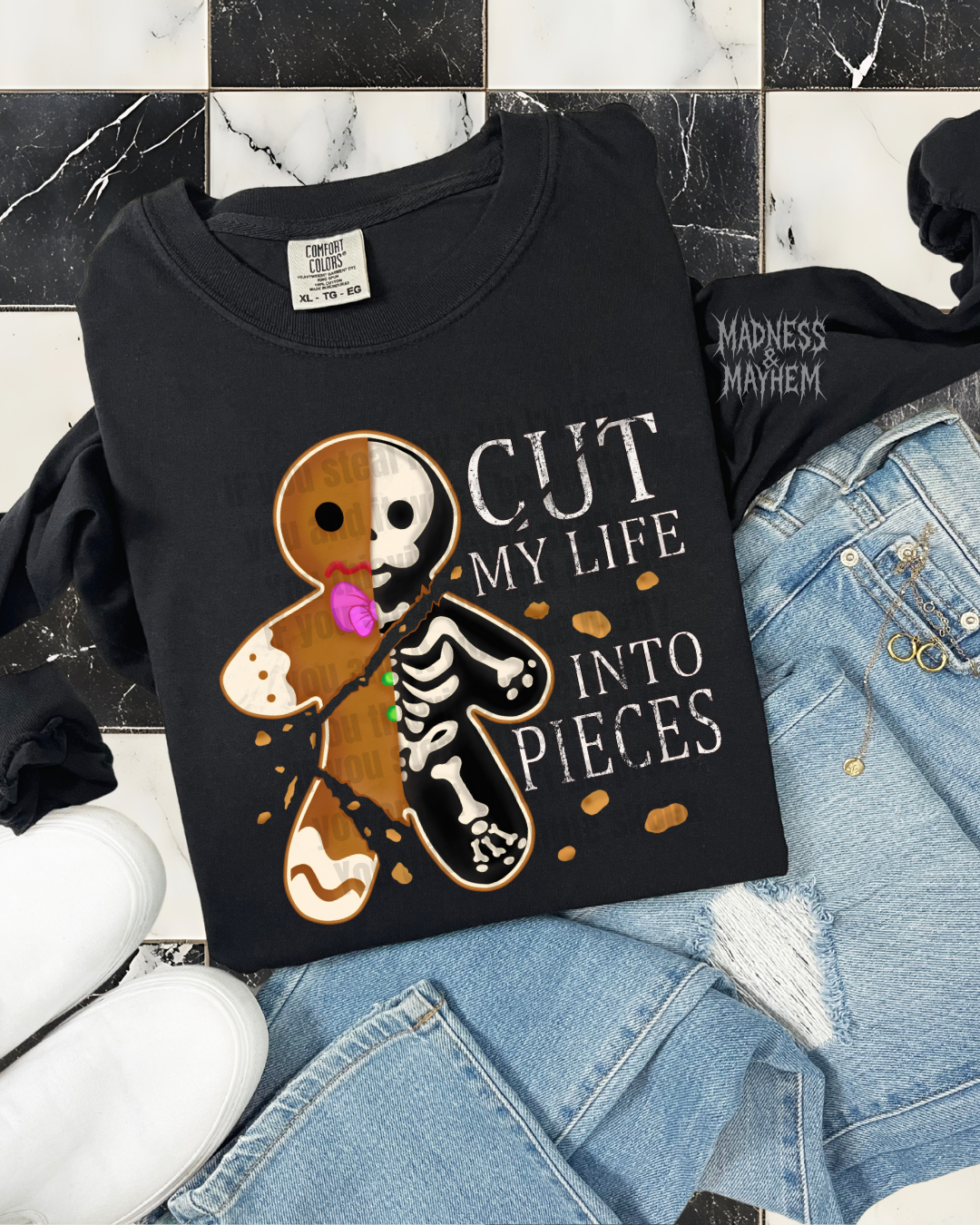 Cut my life gingerbread long sleeve tee