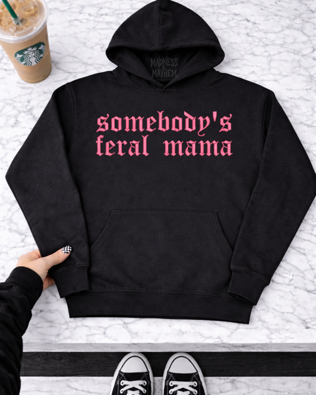 Feral mama Embroidered Hoodie