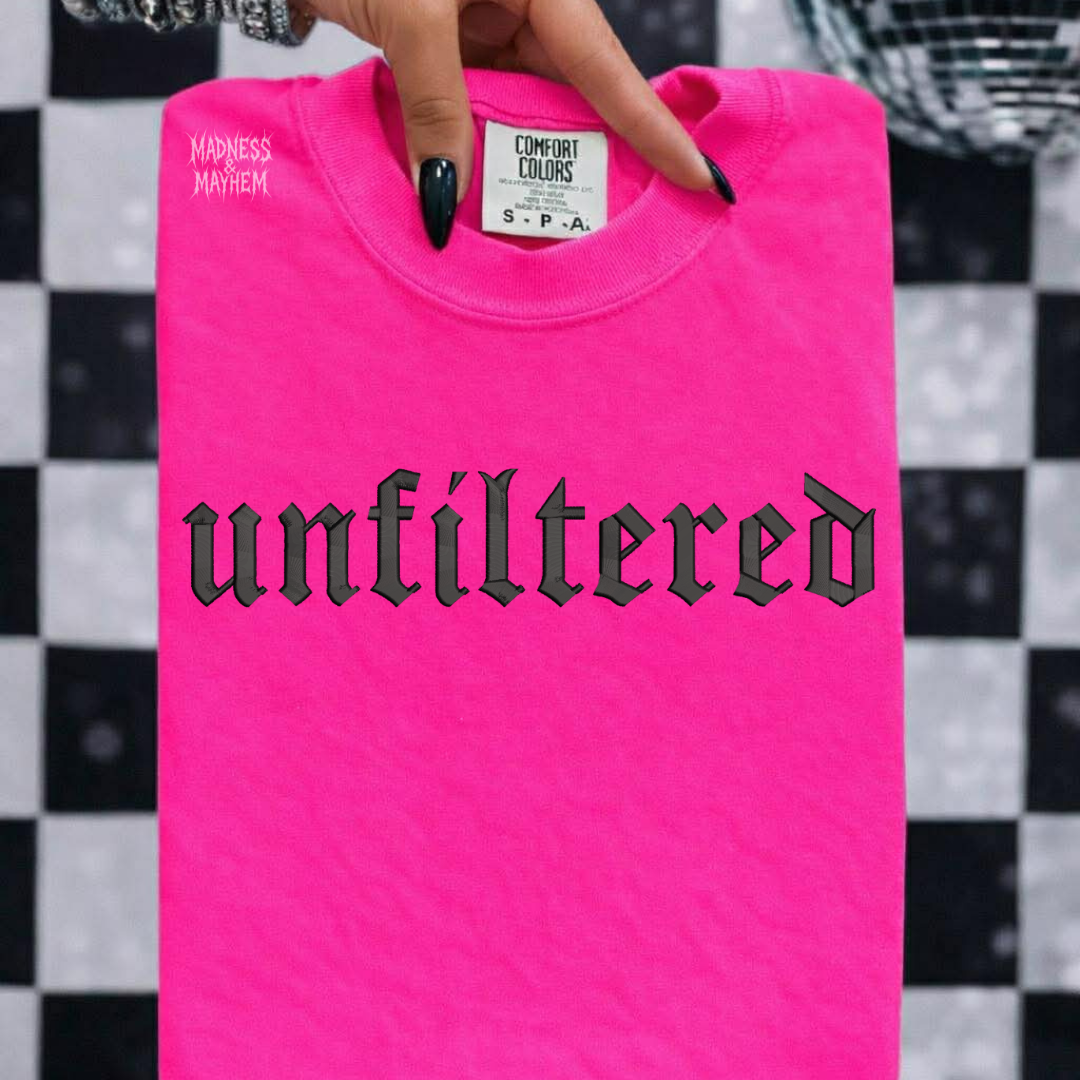 Neon pink unfiltered embroidered tshirt