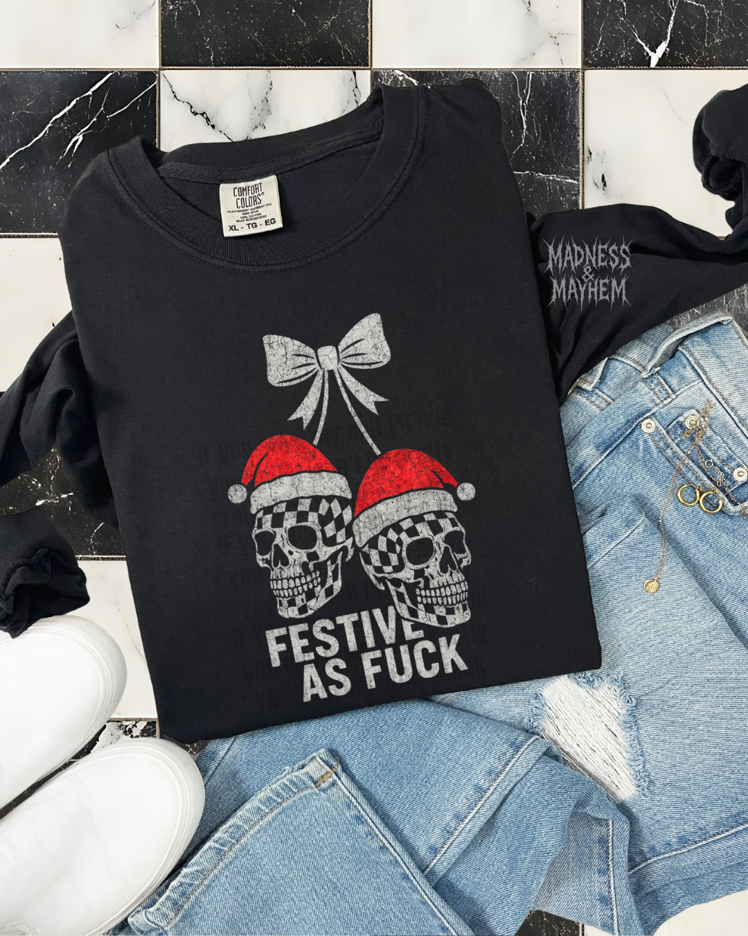 festive as fuck cherries long sleeve tee