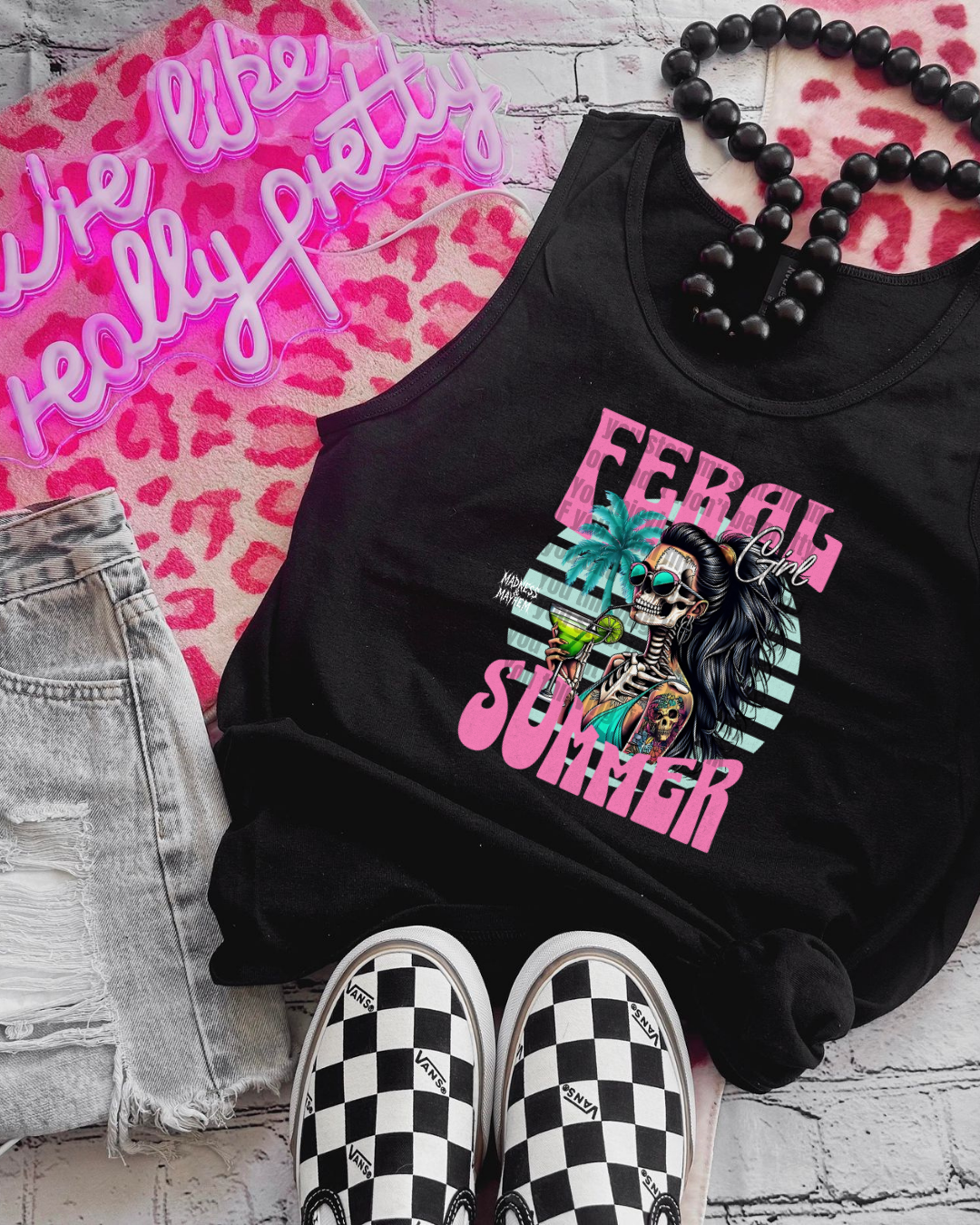 feral girl summer unisex tank