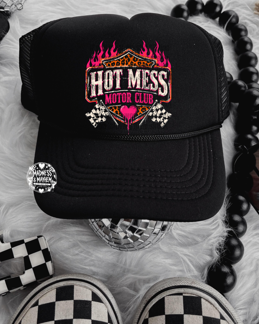 Black hot mess Trucker Hat