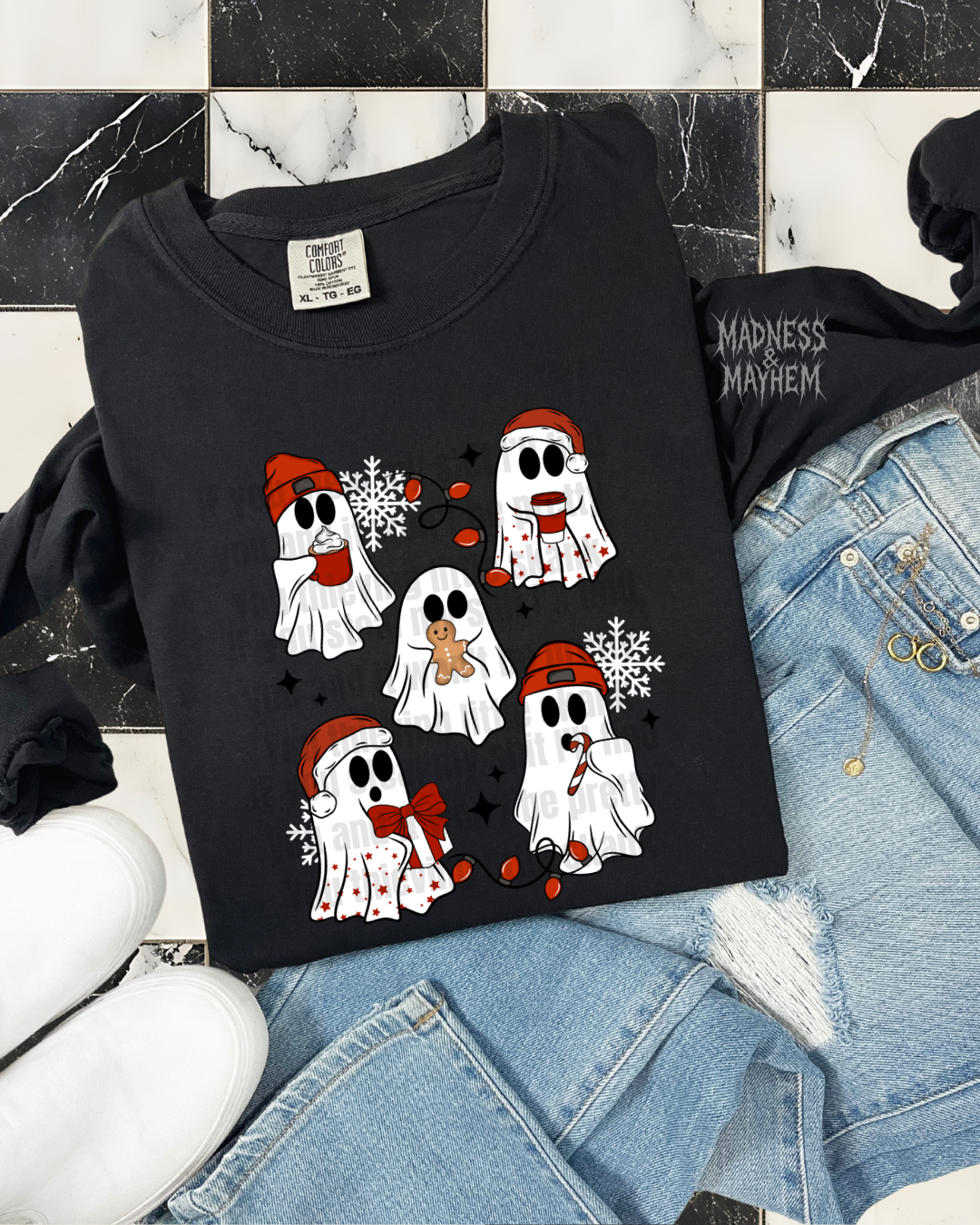 Christmas ghost squad long sleeve tee