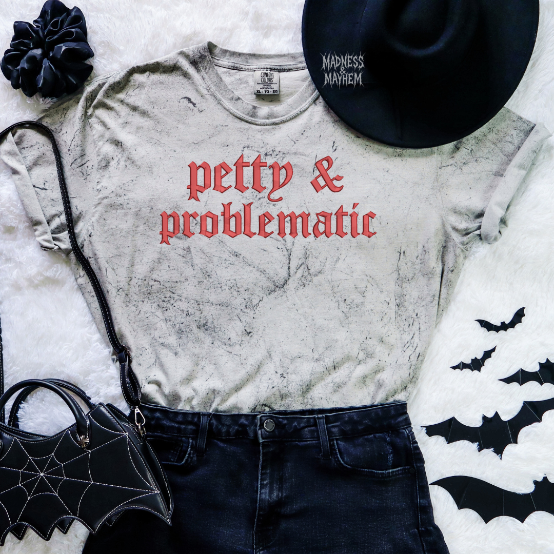 Petty & problematic embroidered color blast tshirt