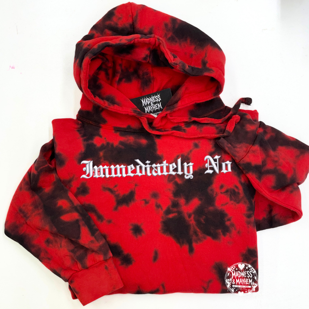 Red immediately no embroidered Hoodie