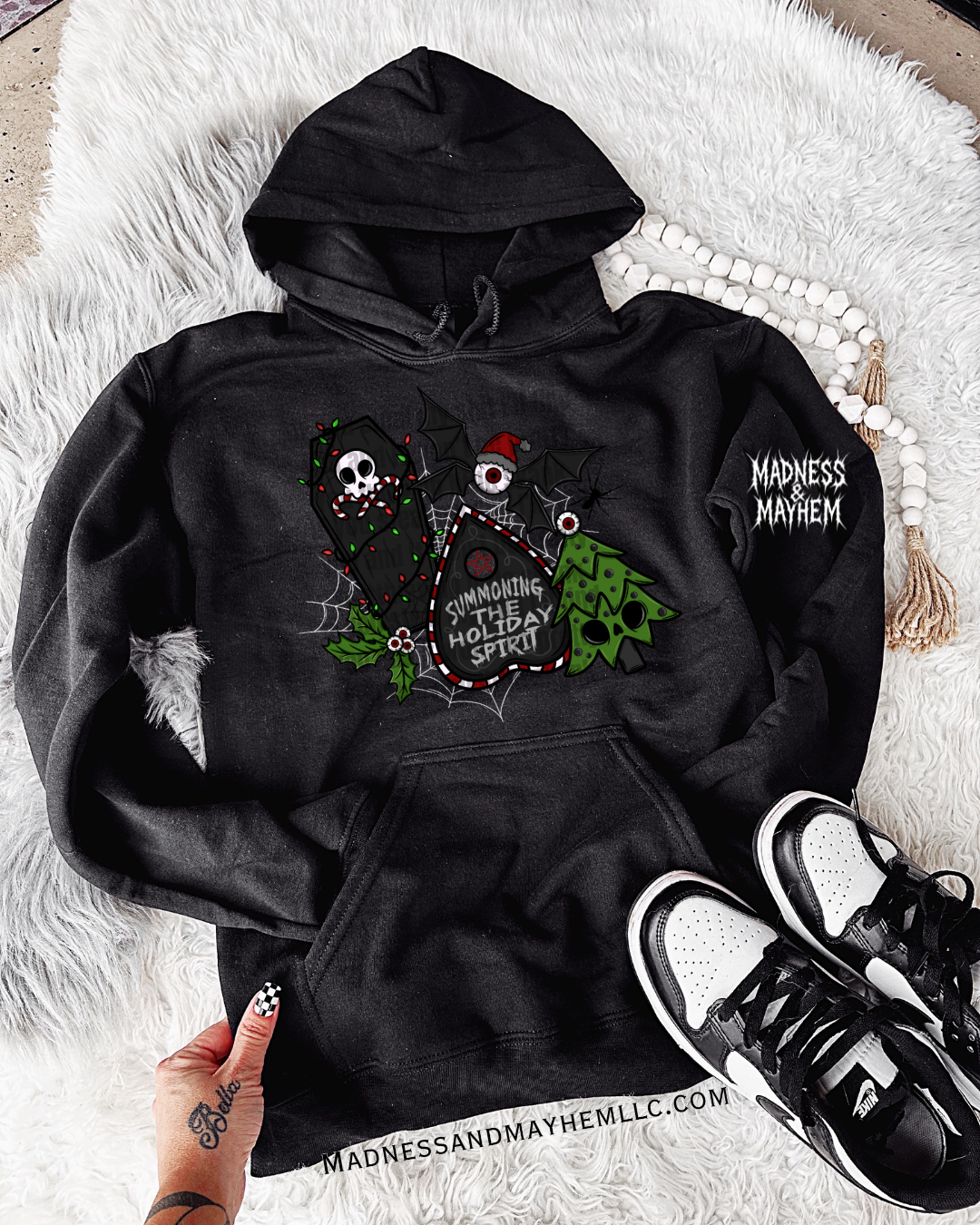 Summoning the holiday spirit collage hoodie