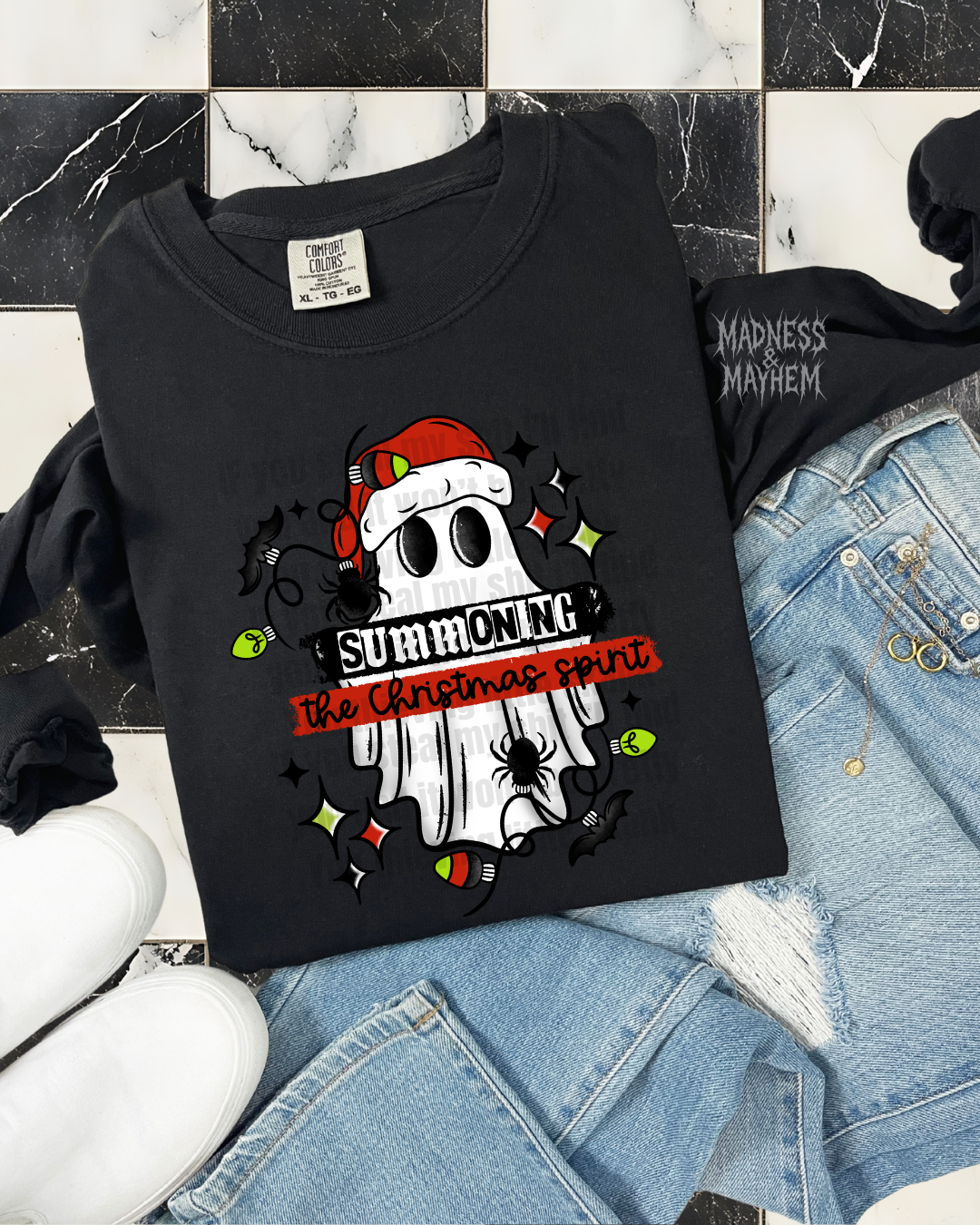 Summoning Christmas Ghost long sleeve tee