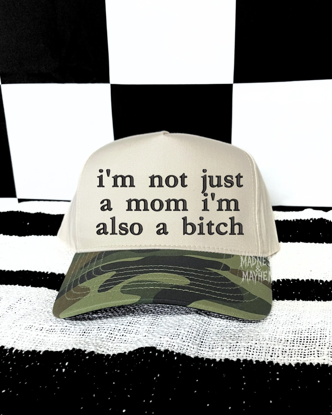Not just a mom camo embroidered Hat