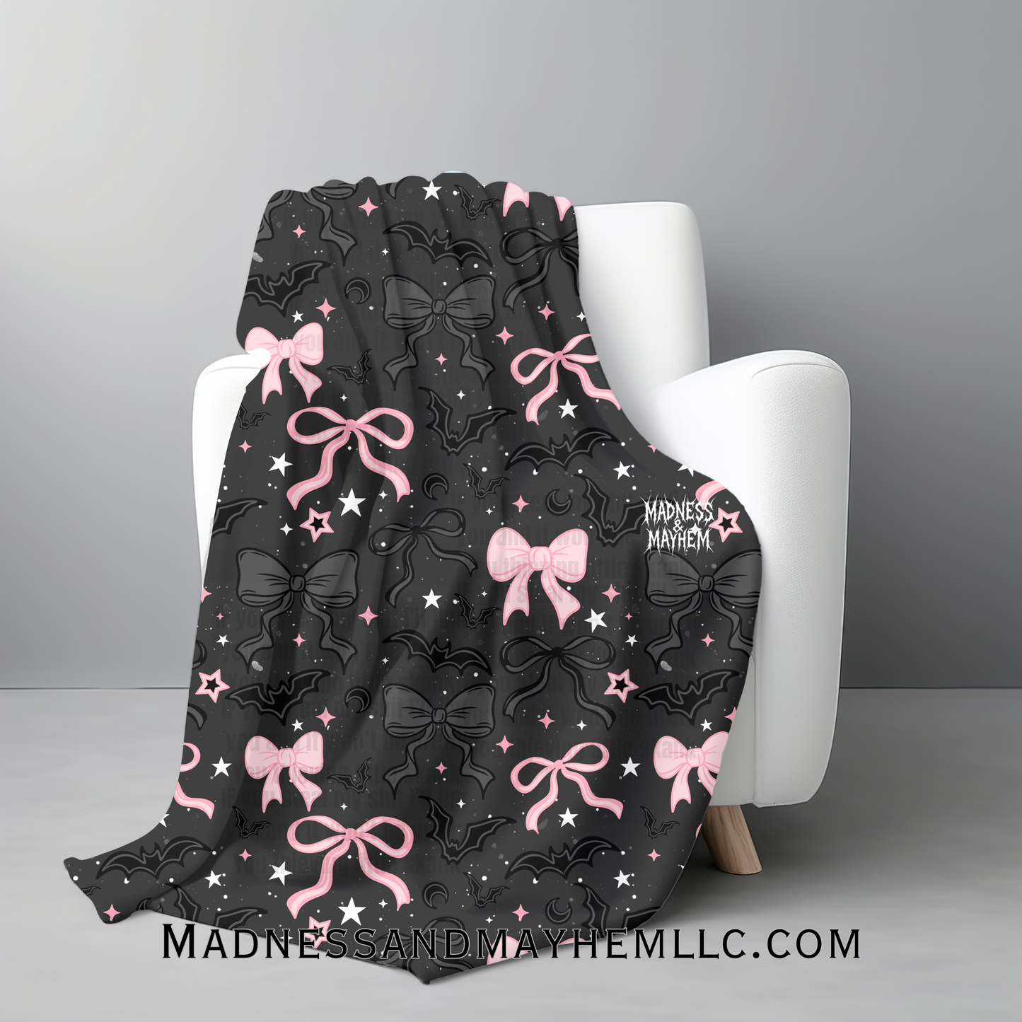 Black batty coquette blanket