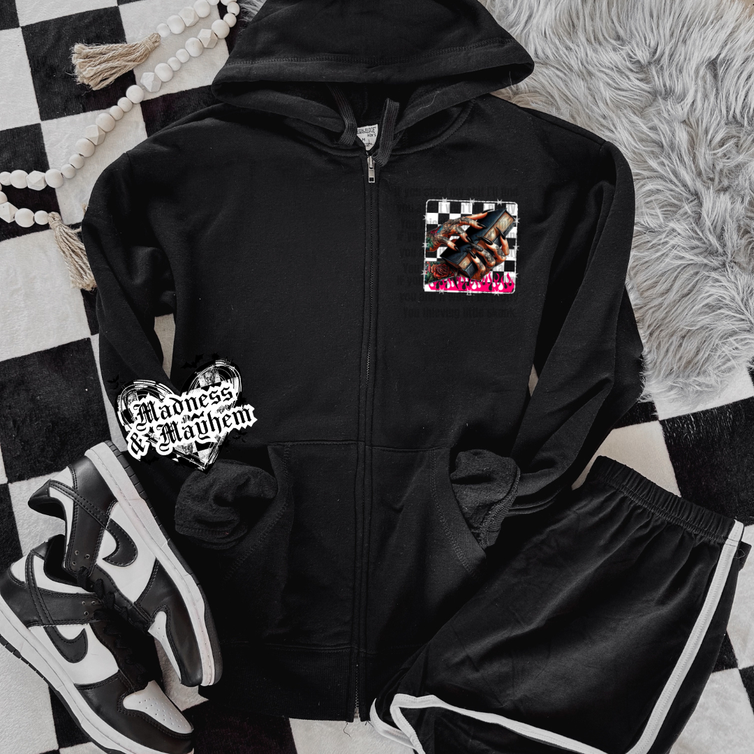 Anti Social Book Club zip up hoodie