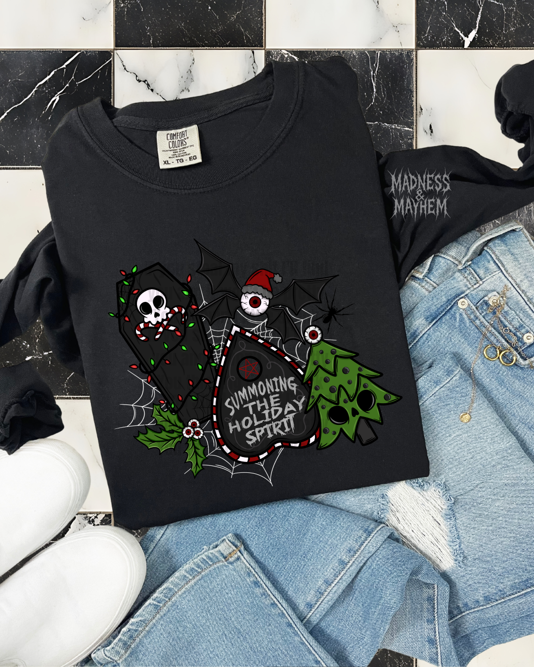summoning the holiday spirit long sleeve tee