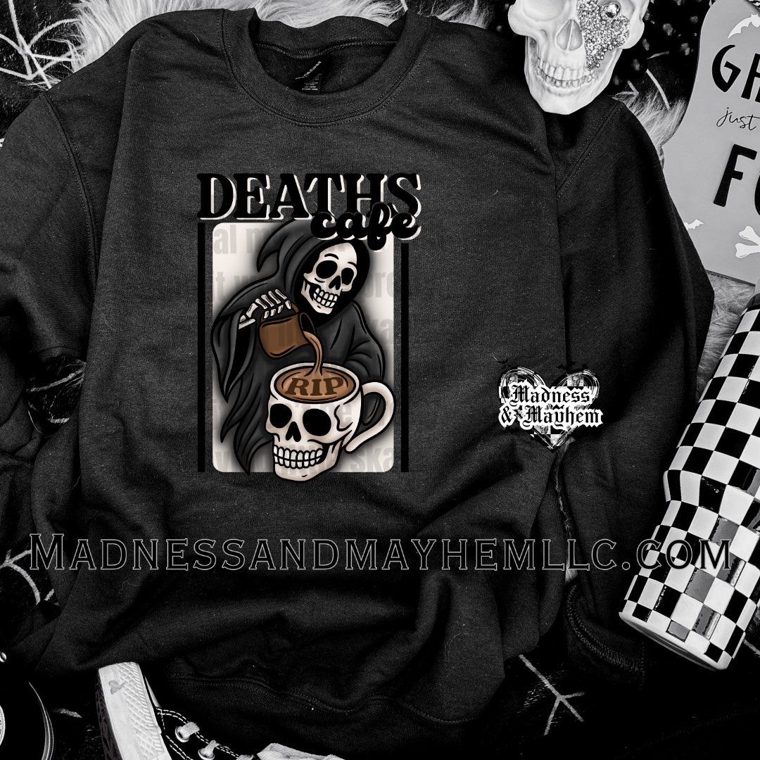 Deaths cafe Halloween crew neck sweatshirt