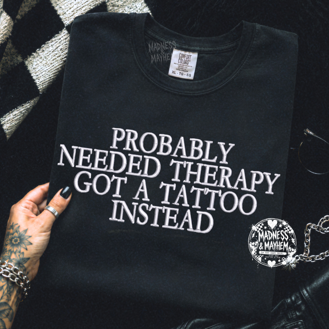 tattoo therapy embroidered tshirt