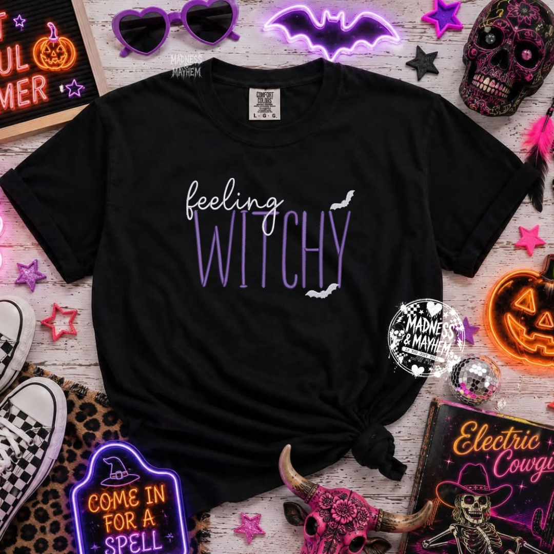 Feeling witchy embroidered tshirt