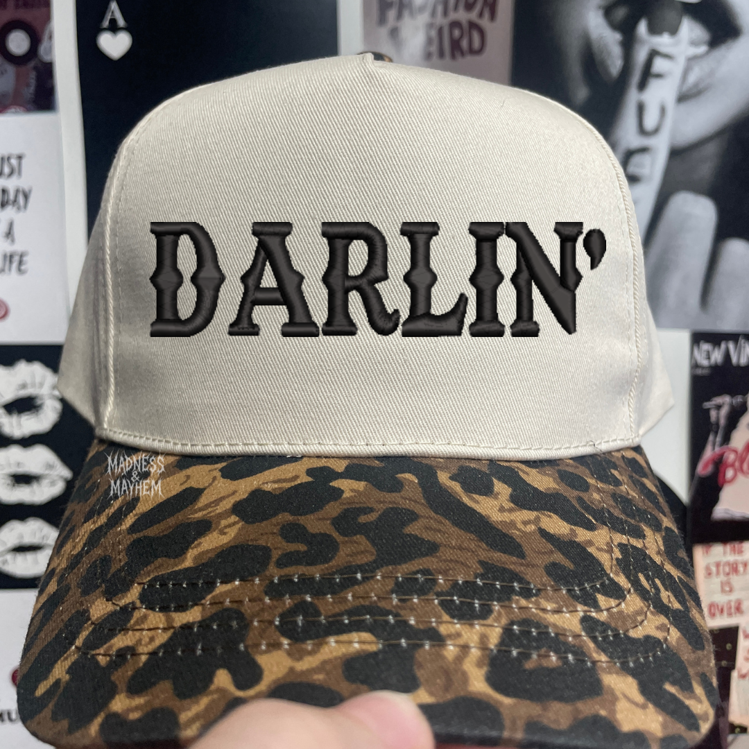 Darlin Leopard embroidered hat