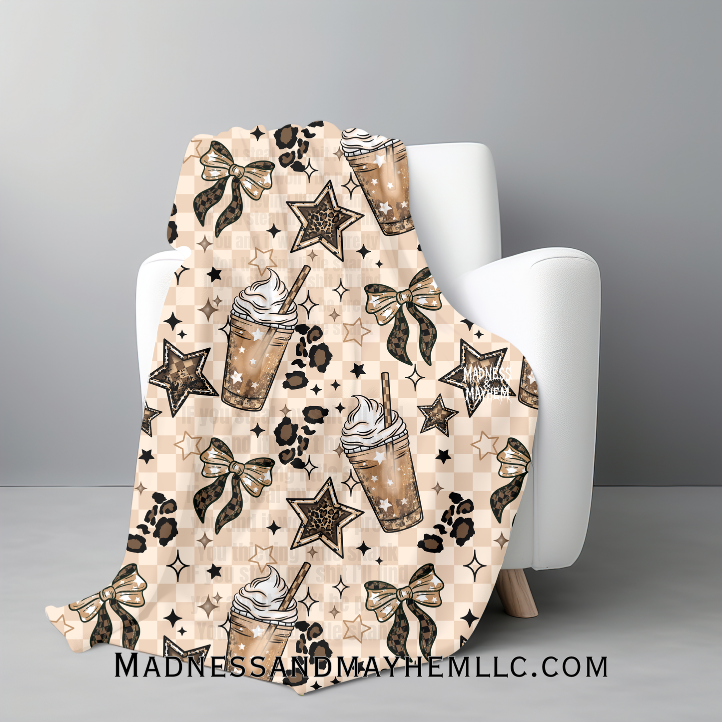 Leopard coffee blanket