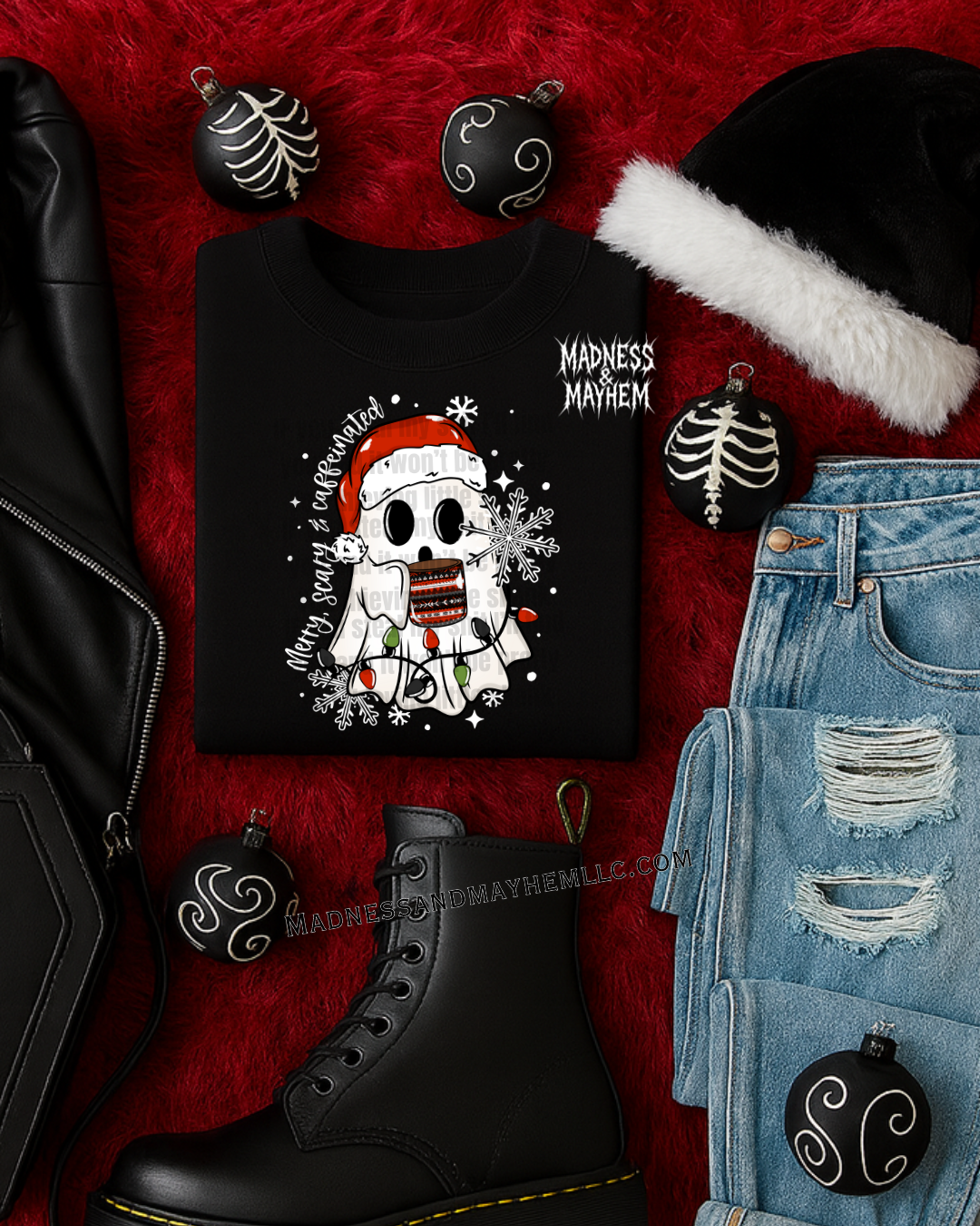 merry scary & caffienated tshirt