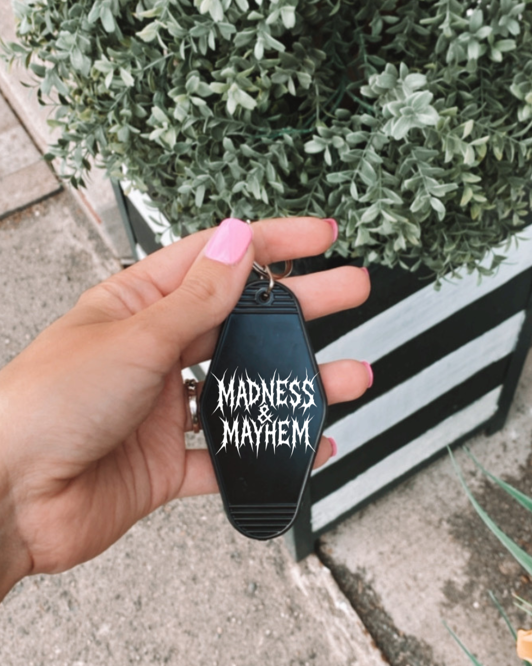 Madness & Mayhem Hotel Keychain