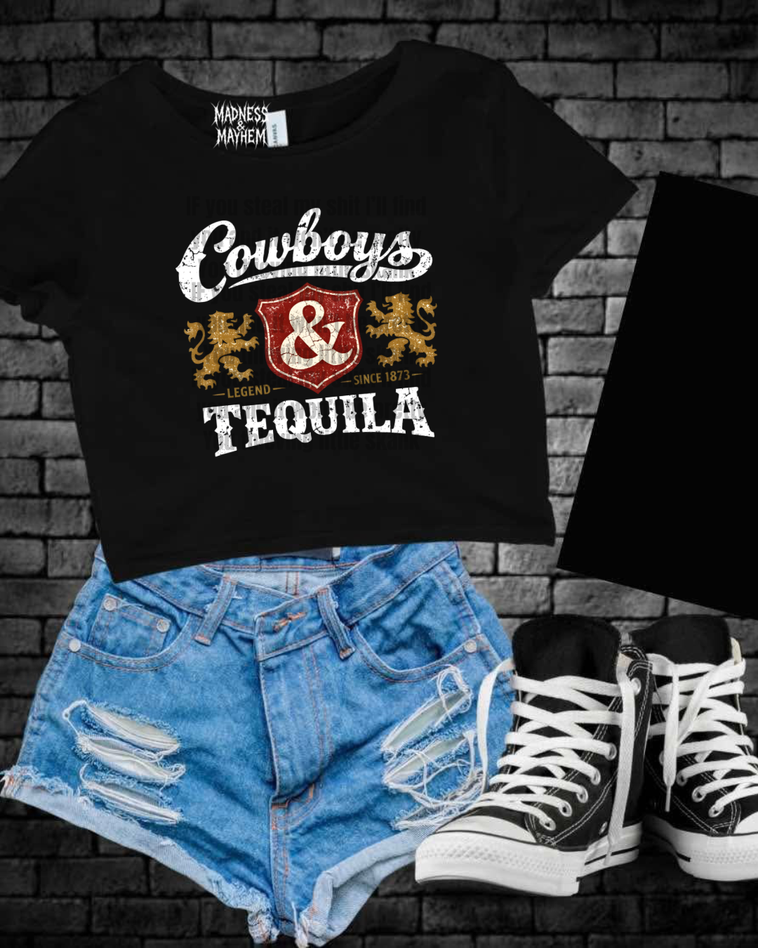 Cowboys & tequila Cropped Tee