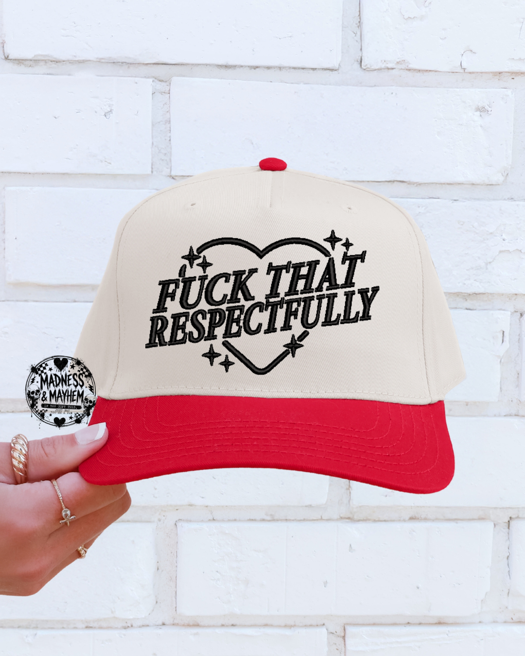 Fuck that embroidered red/nautral Hat