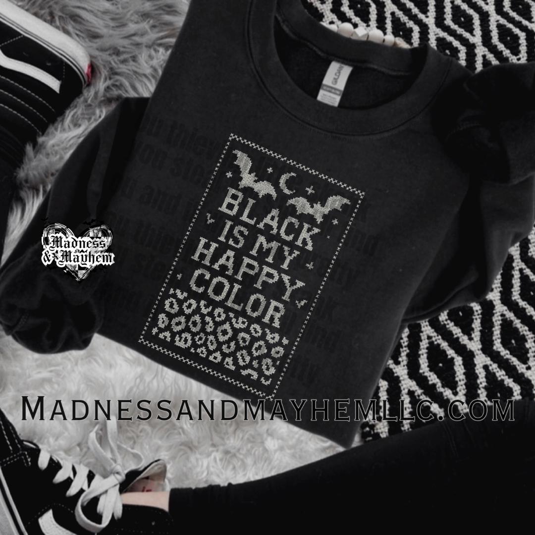 Black is my happy color rebel sweatshirt