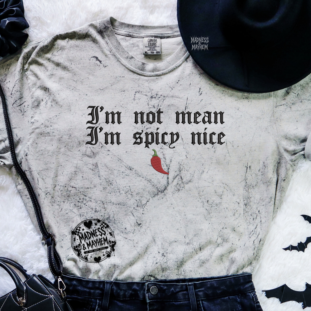 Spicy nice embroidered color blast tshirt