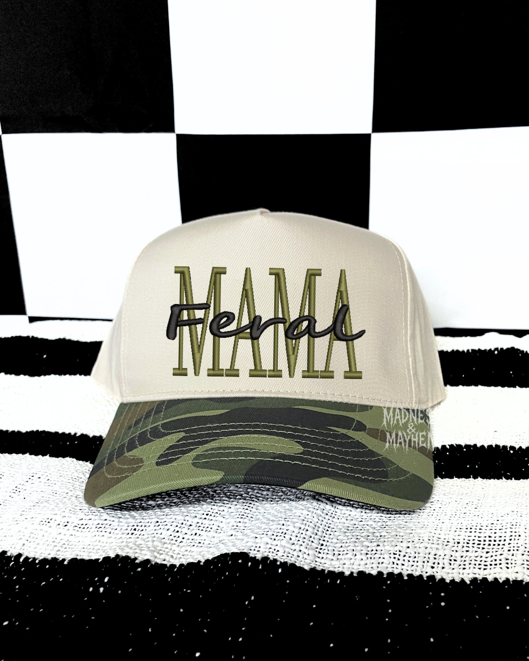 camo feral mama embroidered Hat