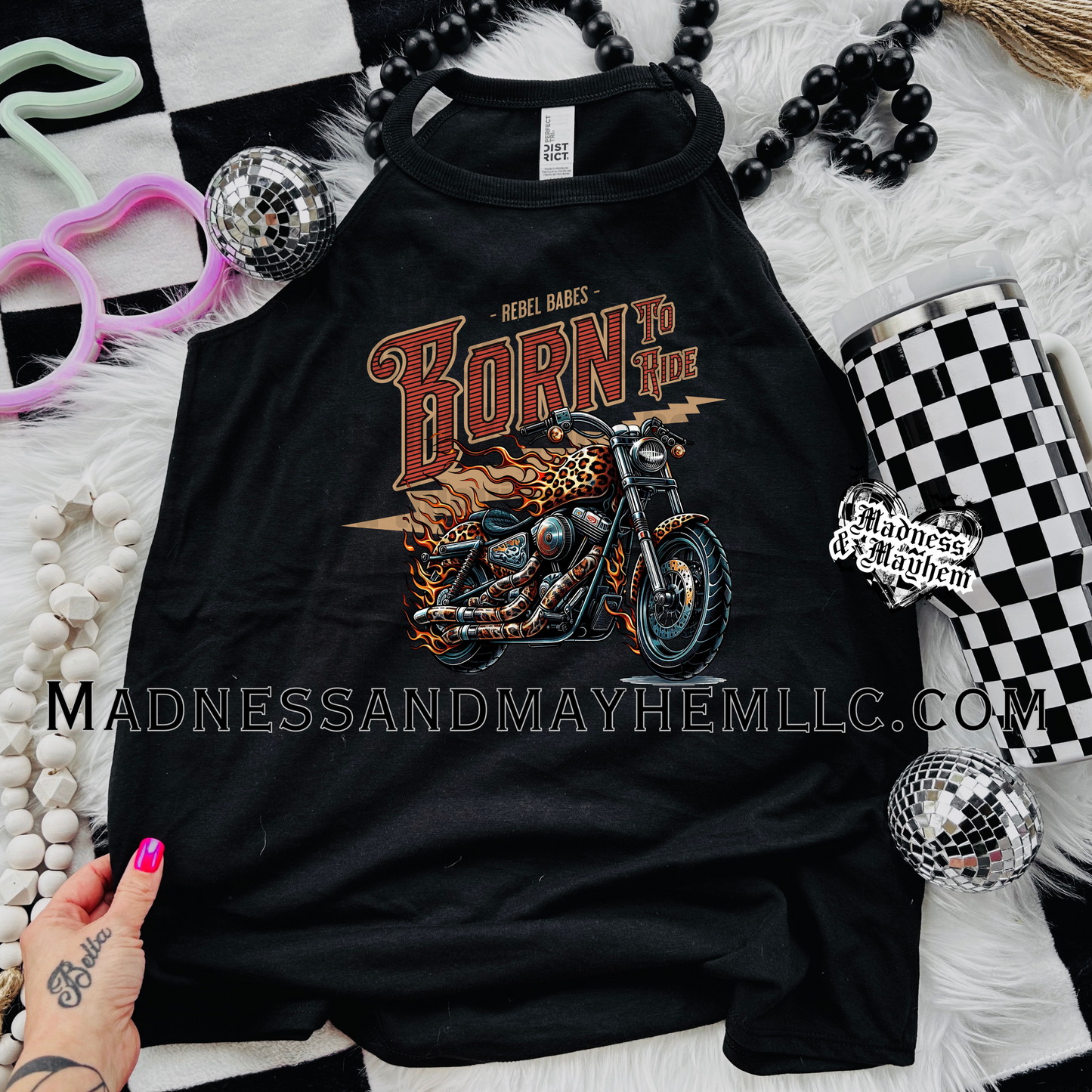 Rebel motorcycle babe Rockstar Tank