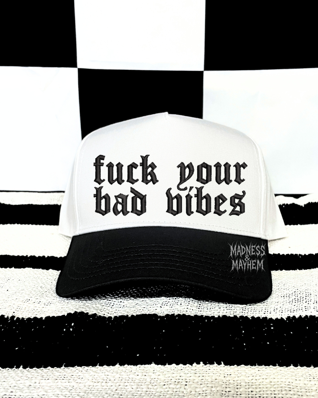 Fuck your bad vibes embroidered Hat